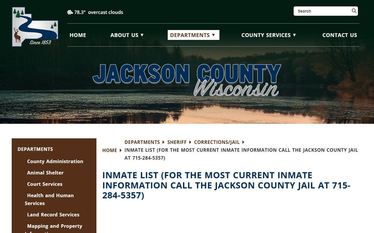 Jackson County inmate records phone-first inmate list notice